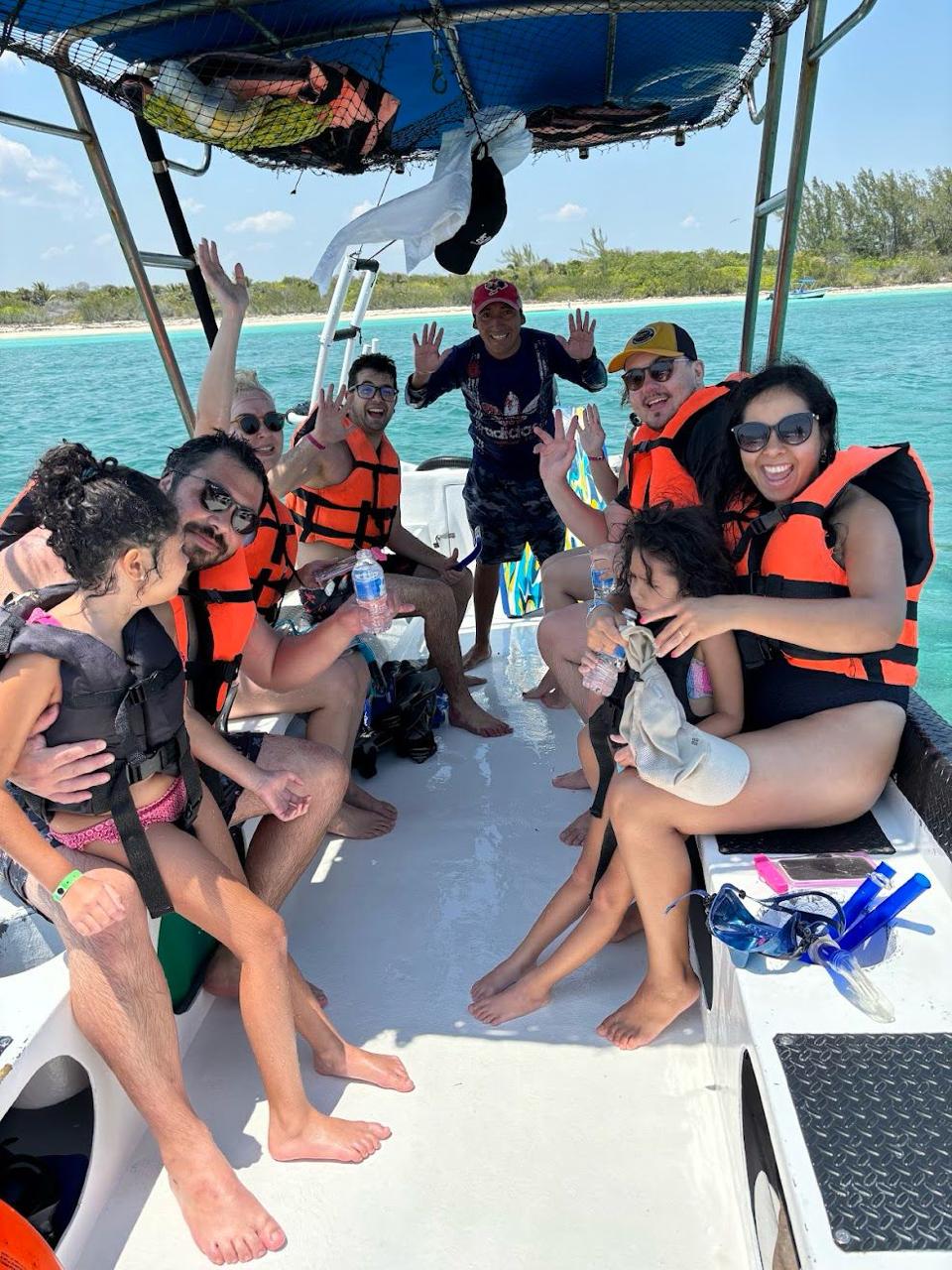 Happy family enjoying the snorkel tour