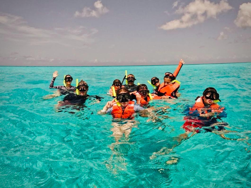 Snorkeling group at el Cielo Reef Cozumel